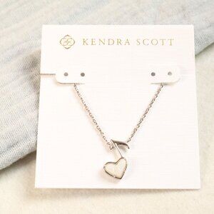 Kendra Scott Ari Heart Music Note Silver Necklace Drusy
